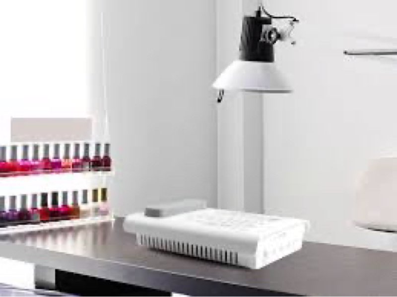 BOMOQING Rechargeable Nail Dust Collector with 2 Reusable Filters, Professional 48W Vacuum Fan Vent 