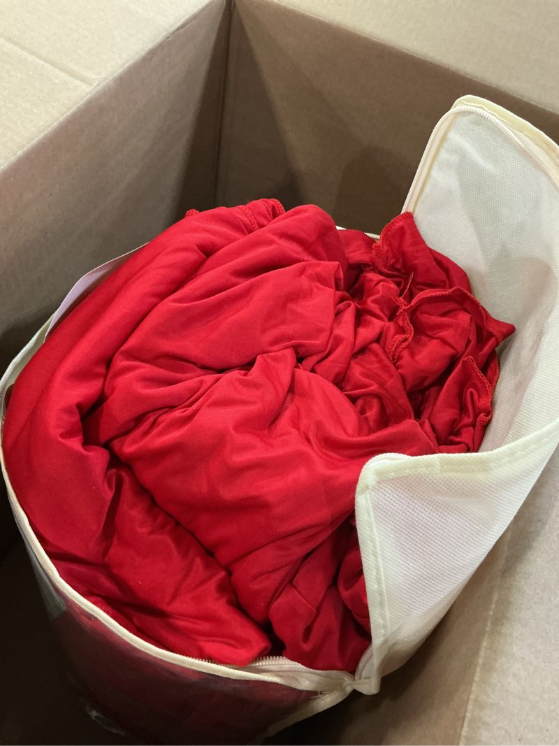 Condition photo showing Good Condition for 50ft x 10ft wrinkle free red backdrop curtains for parties, polyester photo backdrop drapes 10 panels 5x10ft for weddings birthday party christmas photography background red 5'(w) x 10'(h), 10 panels