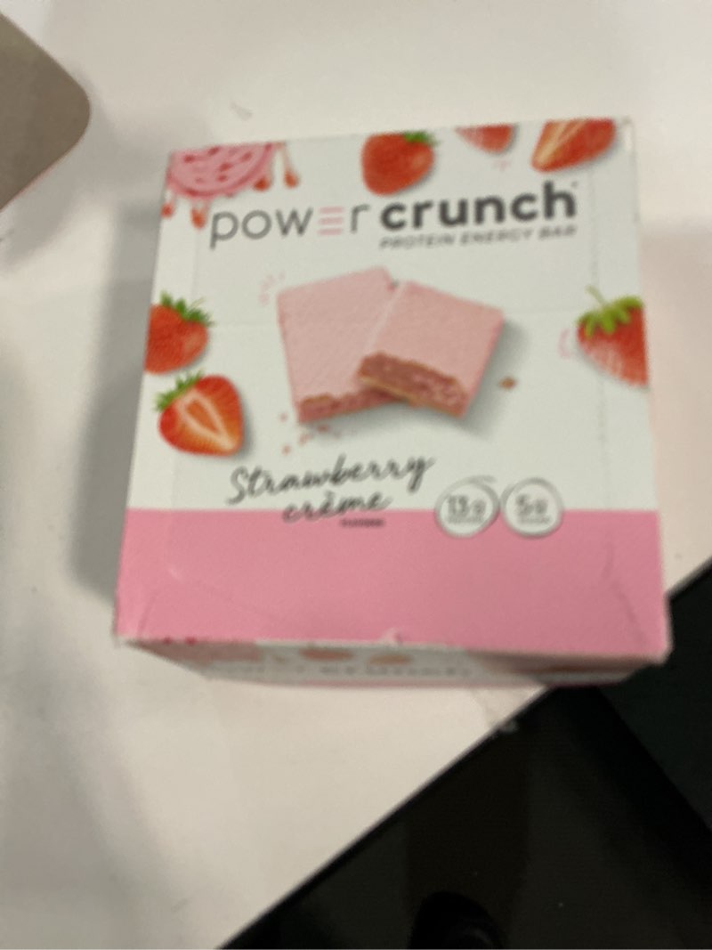 Condition photo showing New/Like New for Power Crunch Whey Protein Bars, High Protein Snacks with Delicious Taste, Strawberry Cream, 1.4 Ounce (12 Count)