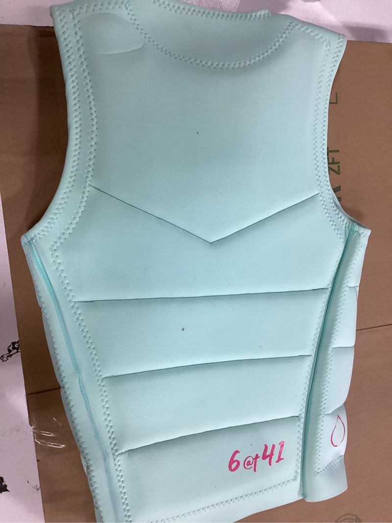 Condition photo showing Good Condition for 6@t41 premium neoprene slalom water ski competition vest, black with pink trim, padded slalom jacket, maximum movement design mint small