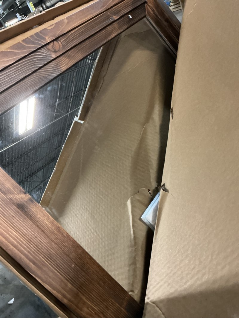 Condition photo showing Good Condition for Full Length Mirror 65"x24" Solid Wood Frame Floor Large Mirror for Living Room, Bedroom Hanging or Leaning Wall-Mounted, Brown Brown 65"L x 24"W