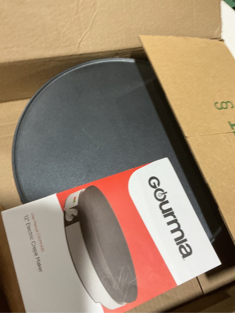 Condition photo showing Good Condition for (Similar to) Nutrichef Electric Crepe Maker & Griddle Cooktop - Nonstick 12 Inch Aluminum Hot Plate with LED Indicator Lights & Adjustable Temperature Control - Wooden Spatula & Batter Spreader Included