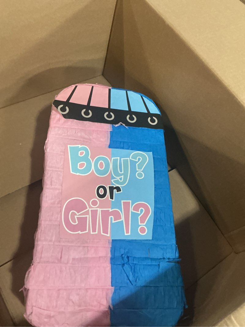 Condition photo showing item condition for Punching Bag Gender Reveal Piñata – Baby Shower Party Game & Centerpiece Decoration, Fill with Pink 