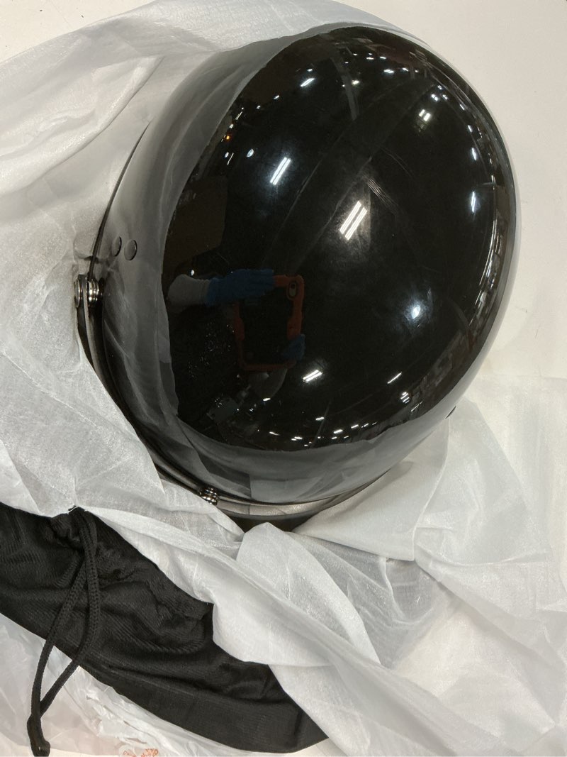 Condition photo showing Good Condition for vcan cruiser half face motorcycle helmet with drop-down sun visor, removable peak and quick release buckle gloss black xx-large