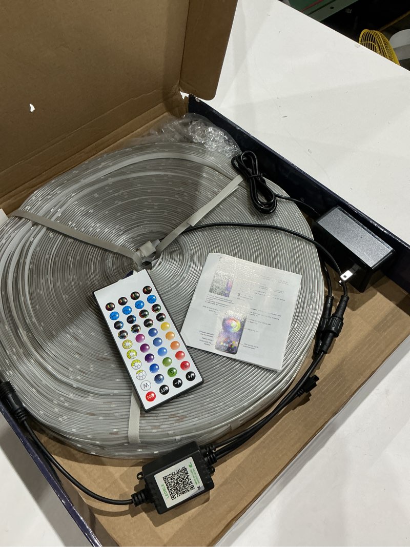 Condition photo showing Good Condition for 500ft outdoor led strip lights waterproof - music sync rgb, ip68 outside led strips with bluetooth app & remote control, rgb exterior led lights for deck,courtyards,balcony,roof,garden,pool