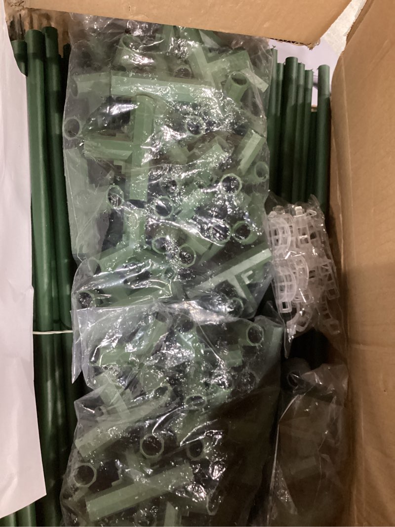 Condition photo showing Good Condition for zeedix 4 pack tomato cages for garden 60 inches, heavy duty square adjustable tomato trellis cage climbing plant support trellis plant cages for climbing vegetables flowers with 40pcs clips 60-inch green-4 pack