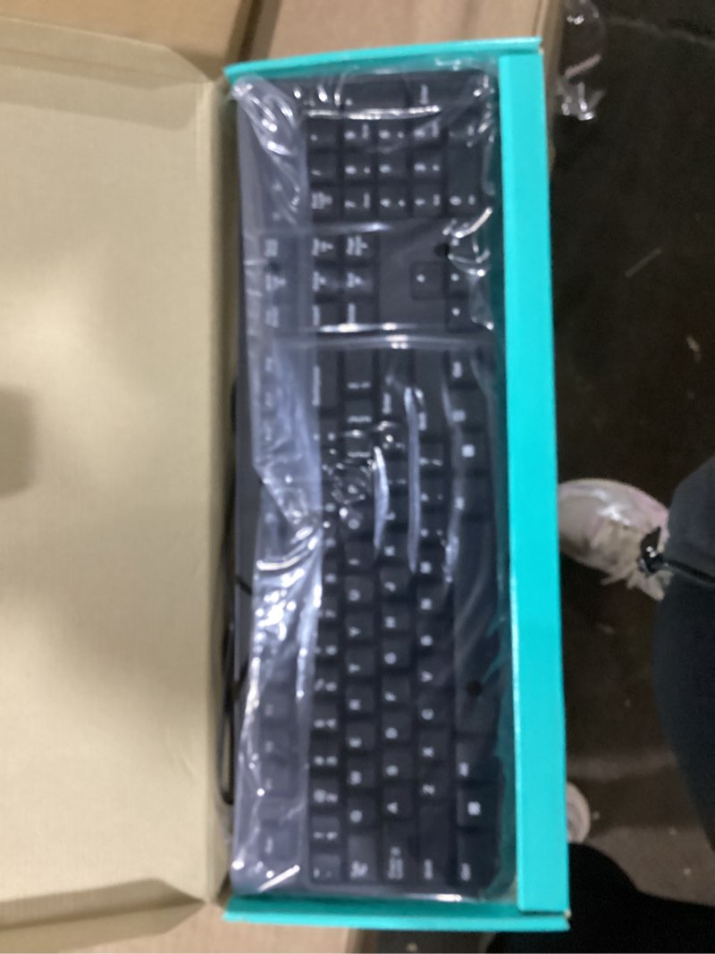 Condition photo showing Good Condition for logitech k120 wired keyboard for windows, usb plug-and-play, full-size, spill-resistant, curved space bar, compatible with pc, laptop - black