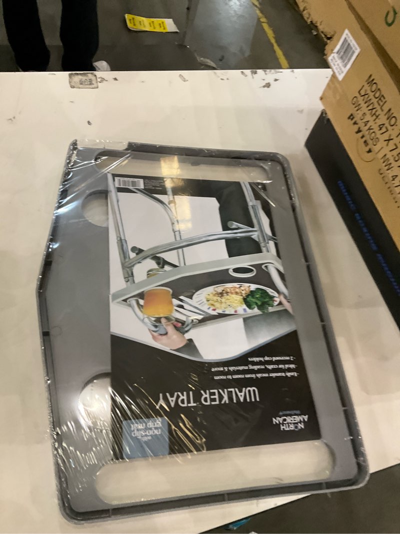 North American Health +Wellness Walker Tray, Gray, 1 Count (Pack of 1)