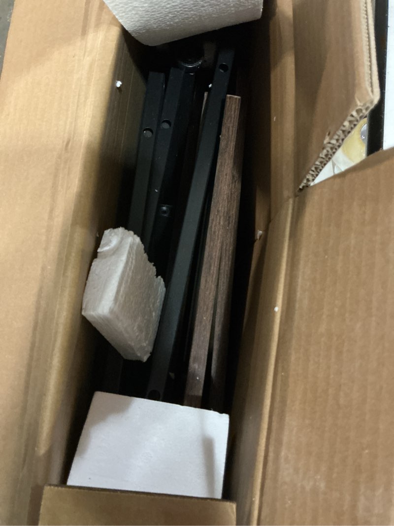 Condition photo showing As Is for Furologee L Shaped Computer Desk with Power Outlet, Reversible Home Office Desk for Work Study, 50 Inch Corner Gaming Table with File Drawer, Monitor Stand, Storage Shelves, Rustic Brown Rustic Brown 50 inch