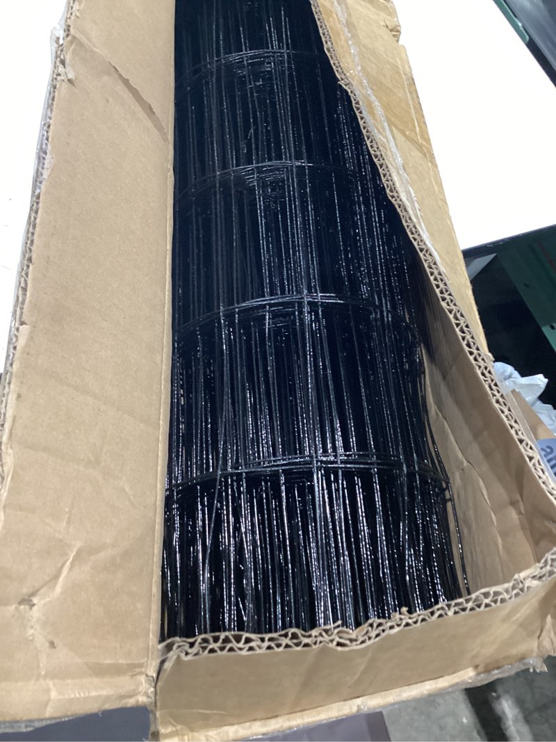 Condition photo showing Good Condition for tongmo 4 ft x 50 ft black pvc coated welded wire fence, 16ga garden chicken wire fence roll, mesh size 2" x 4" hardware cloth, ideal for yard protection and poultry netting 4ft*50ft black