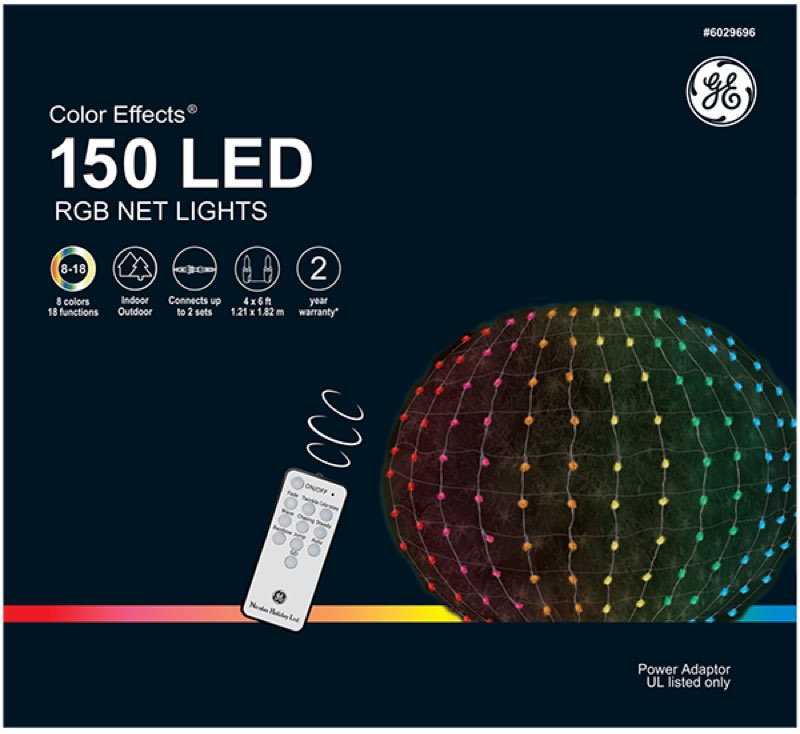  GE Color Effects® LED Net Lights, 150ct, RGB