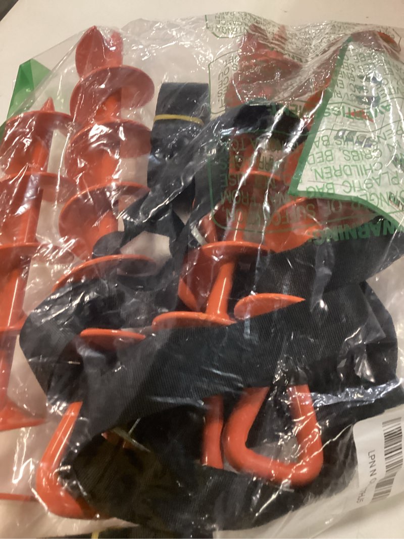 Condition photo showing New/Like New for eurmax usa trampoline stakes heavy duty trampoline parts steel stakes anchor kit for trampolines canopy anchor dog tie out stakes -set of 4 bonus 4 strong belt(orange) orange triangle head pro