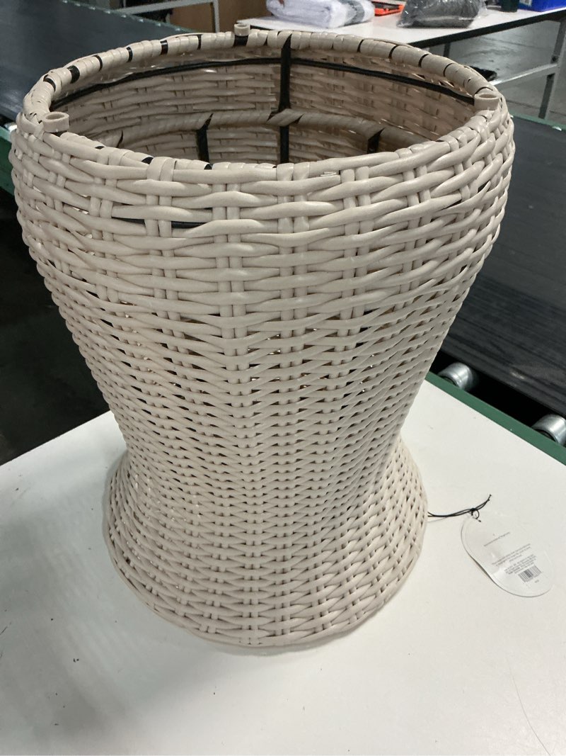 Condition photo showing Good Condition for all-weather wicker round monochromatic rope accent patio end table tan - threshold™