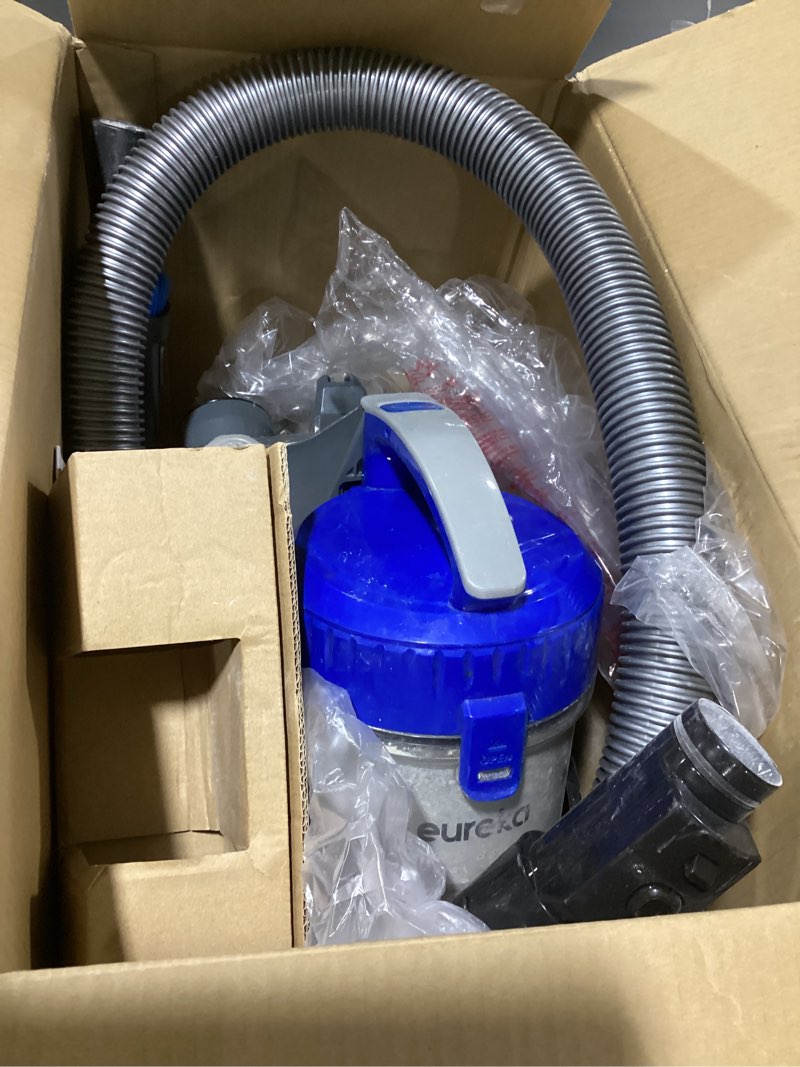Condition photo showing As Is for eureka whirlwind bagless canister 2.5l vacuum cleaner, lightweight vac for carpets and hard floors, nen110a, blue
