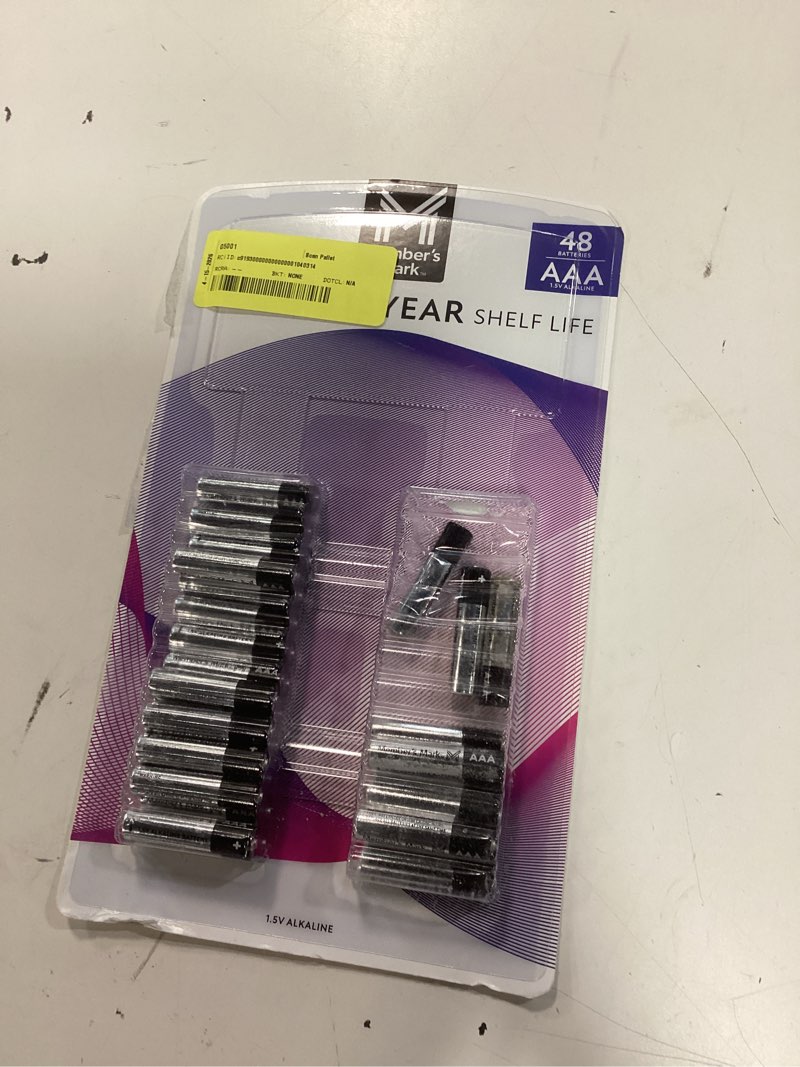 Condition photo showing As Is for member's mark aaa alkaline batteries, 48 pack