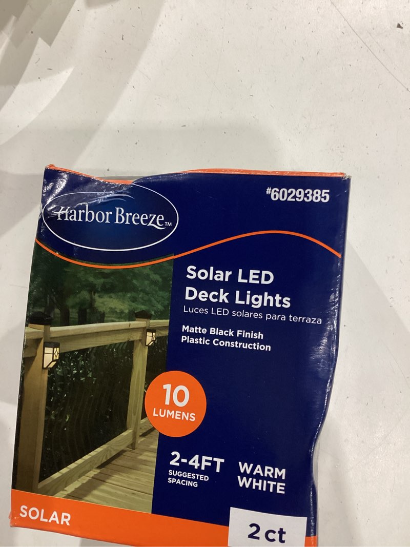 harbor breeze solar black led outdoor deck light 2 -pack