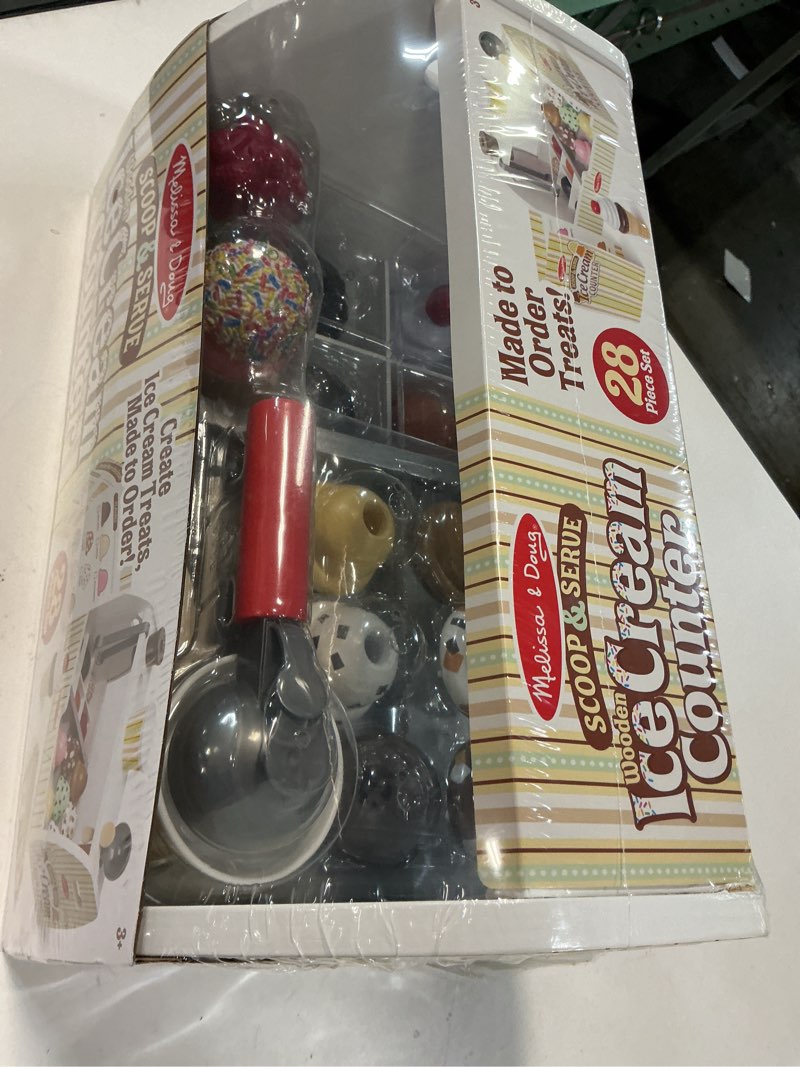 Condition photo showing New/Like New for Melissa & Doug Wooden Scoop & Serve Ice Cream Counter, Pretend Play Store, 28 Toy Food & Play Kitchen Accessories, Preschool Toys for Girls & Boys 3+ MAIN