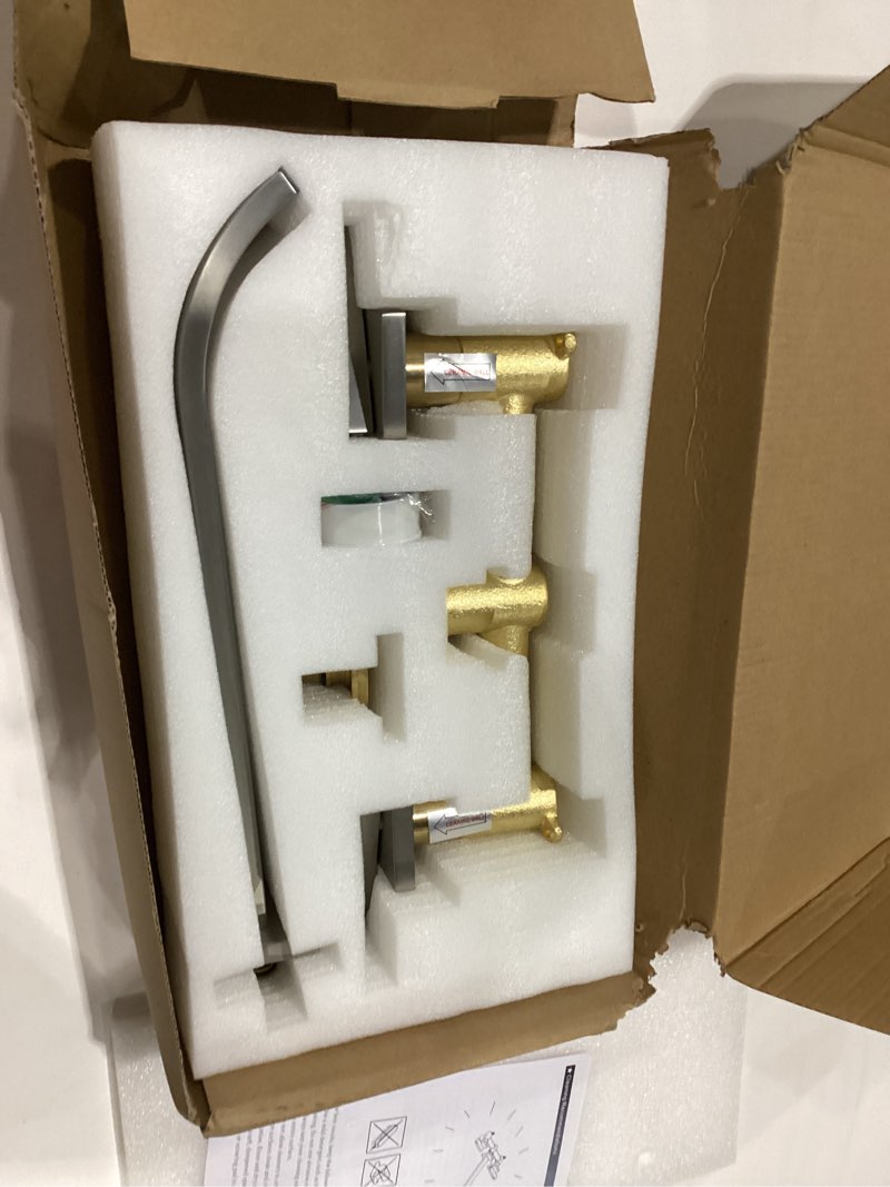 Condition photo showing New/Like New for wall mount tub filler, brushed nickel wall mounted bathtub faucet brass extra long high flow bath tub faucet set, by005tn