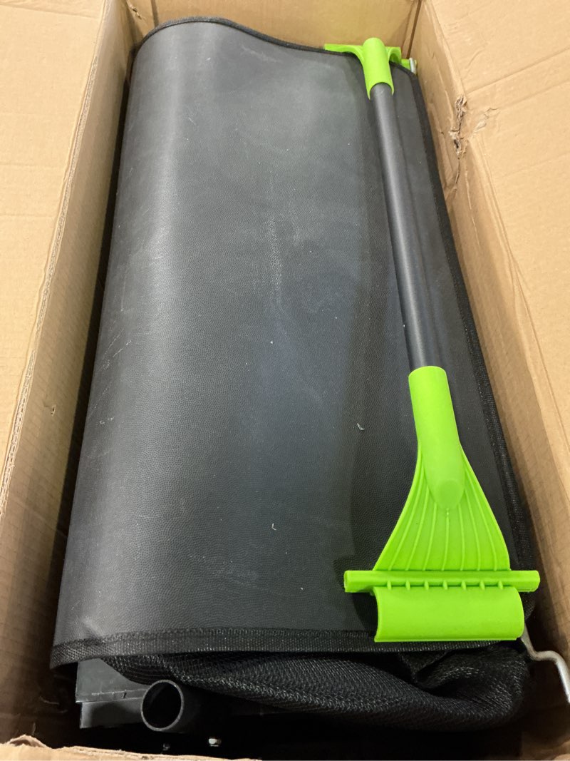 Condition photo showing As Is for Earthwise LSW70021 21-Inch Width Leaf & Grass Push Lawn Sweeper, Black