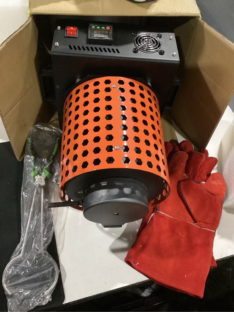 Condition photo showing As Is for toauto upgraded gold melting furnace tgf3000-v1.1, 1+3 kg electric digital smelting furnace 1400w 2100f pid smelter kiln kit casting refining jewelry precious metals gold silver copper aluminum (110v)