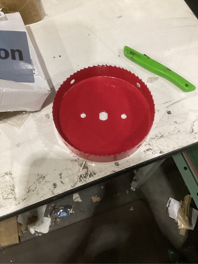 Condition photo showing Good Condition for hole saw 6 1/2 inch, 30 mm cutting depth hss bi-metal hole saw for cutting wood, plastic, drywall, plasterboard and soft metal sheet, red 6-1/2 inch