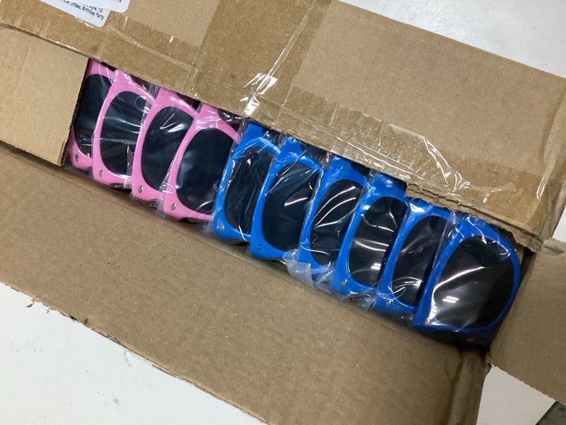 Condition photo showing New/Like New for oleitodh kids sunglasses bulk, 60 pack neon party sunglasses, 80's style, 10 colors, universal size, unisex, birthday party favors style 3