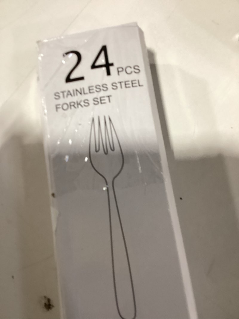 Condition photo showing New/Like New for 24 Piece Dinner Forks Set, Food-Grade Stainless Steel Silverware Forks, Cutlery Fork, Metal Fork for Home, Kitchen or Restaurant, Mirror Polished, Dishwasher Safe - 8 Inch 24pcs-Silver
