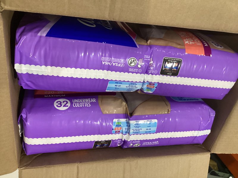 Condition photo showing Good Condition for always discreet adult diapers for women, incontinence underwear, postpartum essentials, disposable briefs, max absorbency, bladder leak protection, extra large/xl, 64ct x-large 64