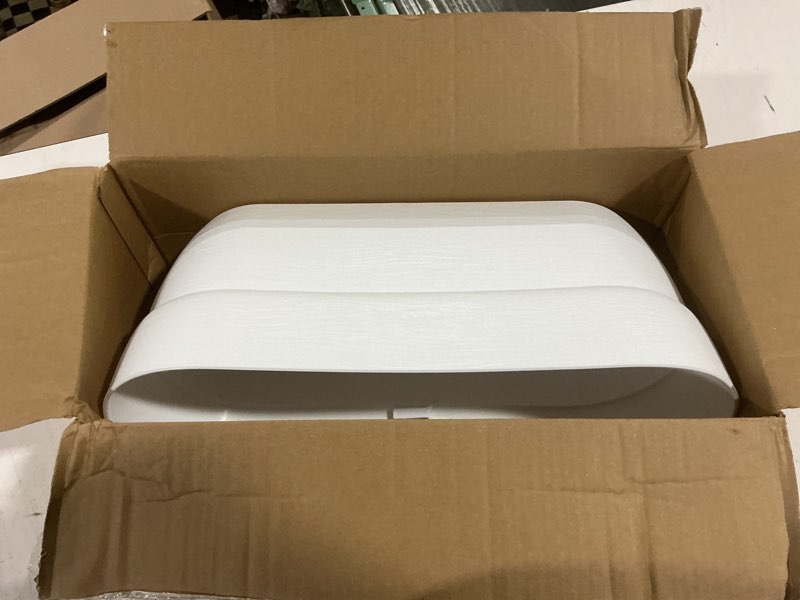 Condition photo showing Good Condition for bloomers railing planter with drainage holes – 24" weatherproof resin planter – polyethylene plastic - white white 24.3 × 10.5 × 9.5 inches