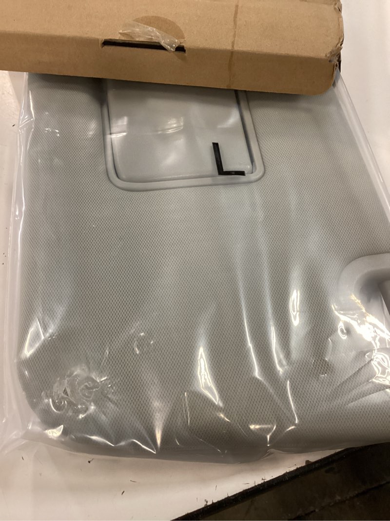 Condition photo showing New/Like New for gray driver left side sun visor replacement compatible with nissan pathfinder 2013-2018, infiniti qx60 2014-2017, infiniti jx35 2013 replace 96401-9pb0a grey