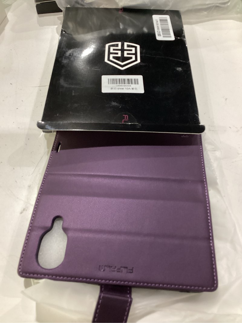 Condition photo showing New/Like New for wallet case for google pixel 10a, rfid blocking credit card holder, pu leather folio flip kickstand protective shockproof cover for pixel 10a (purple)