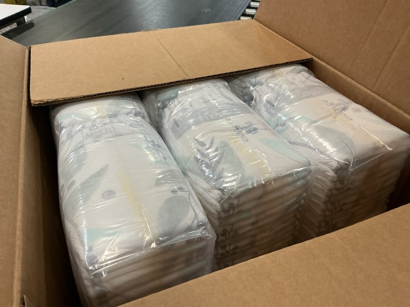 Condition photo showing New/Like New for pampers pure protection baby diapers, size 1 (8-14 lbs), 198 count, up to 100% leakproof, premium plant-based skin protection, hypoallergenic soft diapers size 1 198