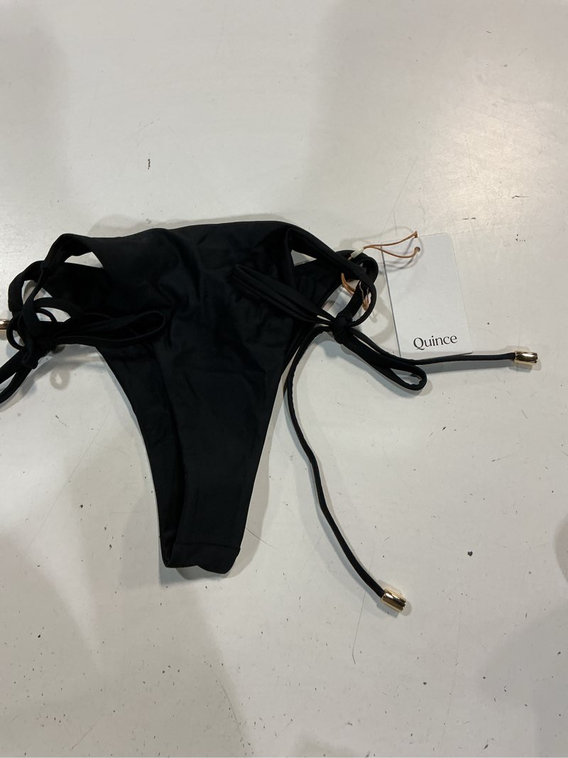 Condition photo showing New/Like New for italian high-leg ring bikini bottom, l, black