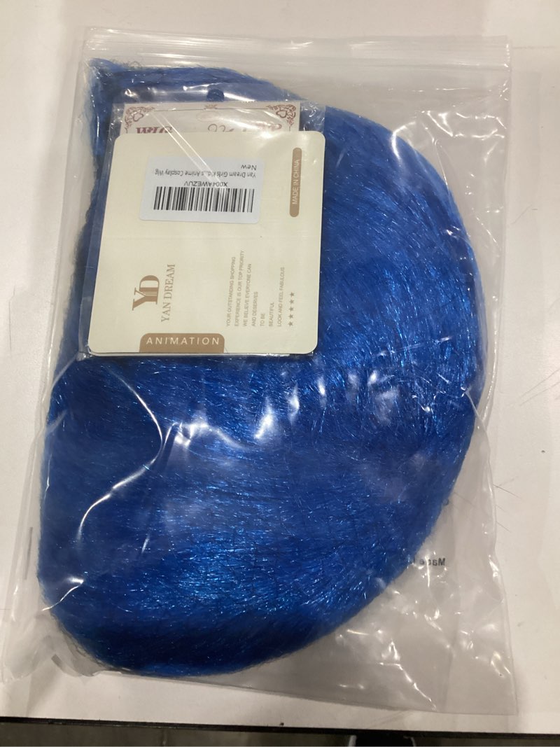 Condition photo showing As Is for Yan Dream Women Short Straight Blue Pixie Cut Wig Anime Cosplay Wig Women Blue Wig Adult