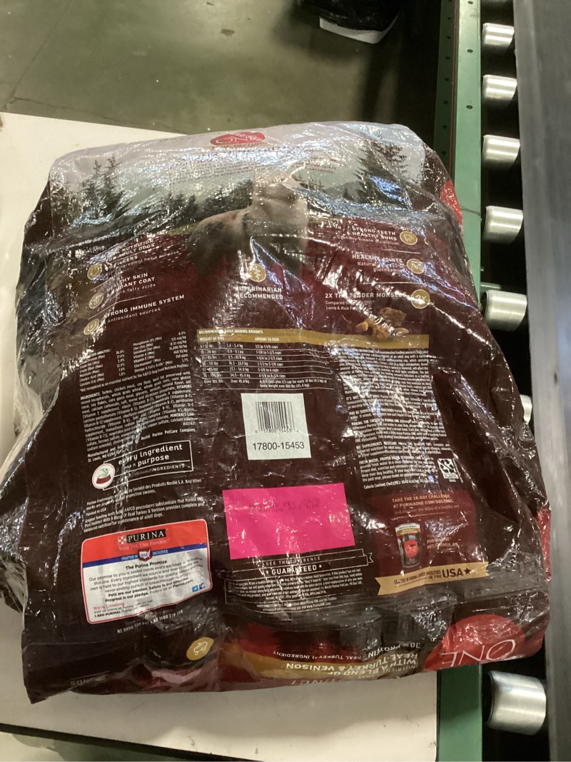 Condition photo showing New/Like New for  Best by:  dec 2026 Purina ONE True Instinct With A Blend Of Real Turkey and Venison Dry Dog Food - 27.5 lb. Bag