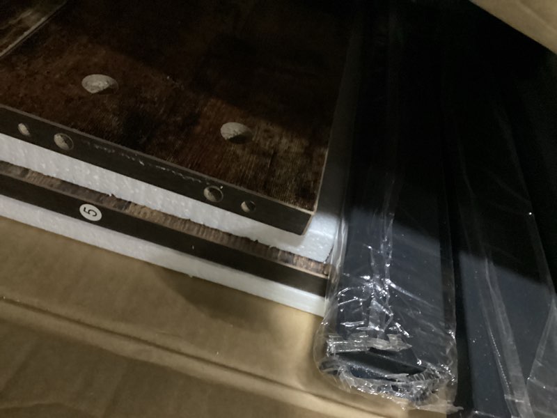 Condition photo showing New/Like New for little tree 70.9 inch long sofa console table with outlets charging station narrow entryway hallway accent furniture brown