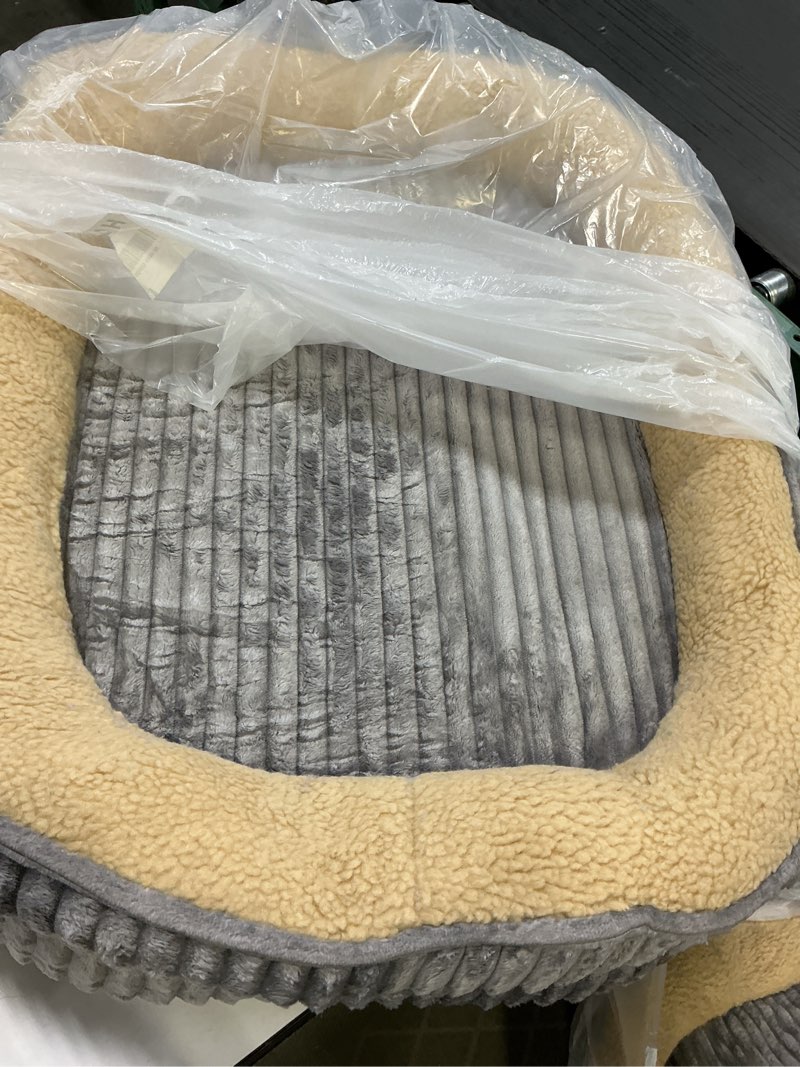 Condition photo showing Good Condition for Orthopedic Dog Bed for Medium Dogs Breeds, High Density Egg Crate Foam Dog Sofa Beds,Oval Kennel Bed, Pet Couch Bed with Four Sided Bolster, Removable Washable Cover& Non-Slip Bottom 30"L x 24"W x 6.5"Th Gray
