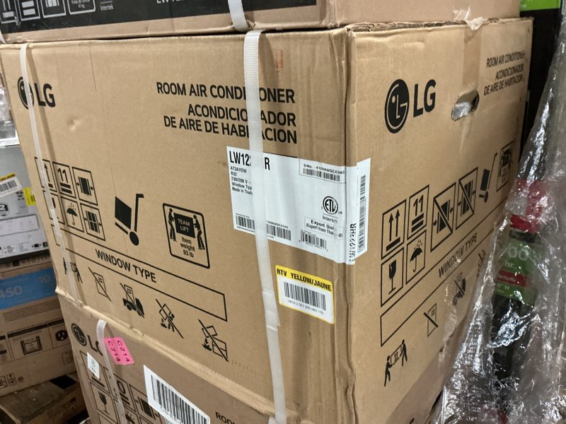 Condition photo showing New/Like New for LG 12,200 BTU Window Air Conditioner with Supplemental Heat, 230/208V, Cools 570 Sq.Ft. (19' x 30' Room Size), Electronic Controls with Remote, 2 Cooling, Heating & Fan Speeds, Slide In-Out Chassis