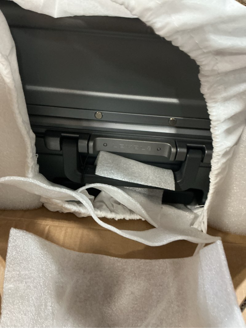 Condition photo showing Good Condition for level8 zipperless carry on luggage airline approved with aluminum frame, hard shell suitcase with spinner wheels, metal checked luggage with double tsa locks, 20 inch, grey grey carry-on 20 inch