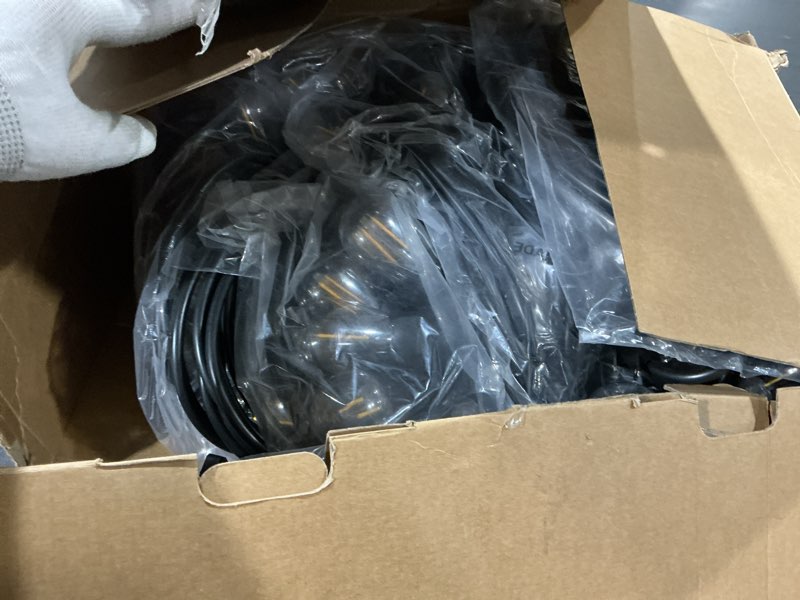 Condition photo showing Good Condition for svater 192 ft outdoor string lights 2w, patio light for outside with 64 antique s14 plastic led bulbs, ip65 waterproof hanging cafe market lighting, etl-listed dimmable warm white (48 ft x 4) 192ft