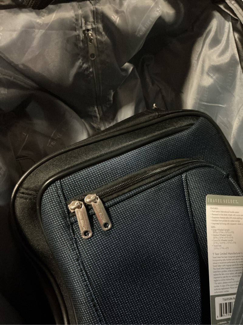 Condition photo showing Good Condition for Travel Select Amsterdam 2-Piece Softside Expandable Rolling Luggage Set, 2-Wheel Suitcase with Travel Tote, Lightweight Durable Polyester, Navy 2 Piece Set Navy