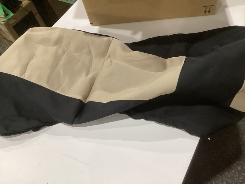Condition photo showing As Is for rv designer gripfit+ motorhome - flexible gripfit+ design – class-a rv - pet-friendly, easy-to-clean, durable, fire retardant - side pockets – black and tan, similar to stock photo