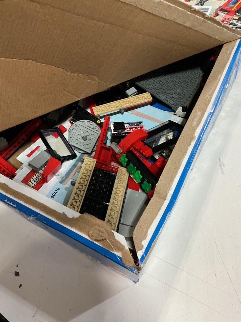 Condition photo showing As Is for LEGO City Fire Station with Fire Truck Toy - Kids Toy Building Sets with 2 Fire Truck Attachments - Gifts for Boys & Girls Ages 6+ - Pretend Play Set with 5 Minifigures - 60414