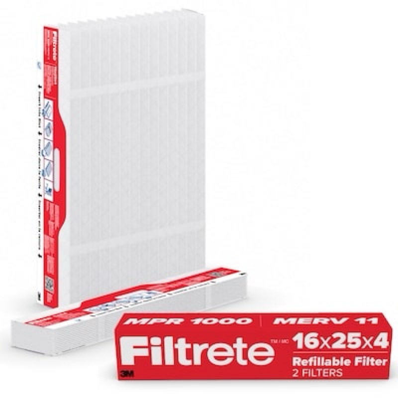 Filtrete 16 x 25 x 4 MERV 11 1000 MPR Allergen Defense Refillable Air Filter 2 -Pack