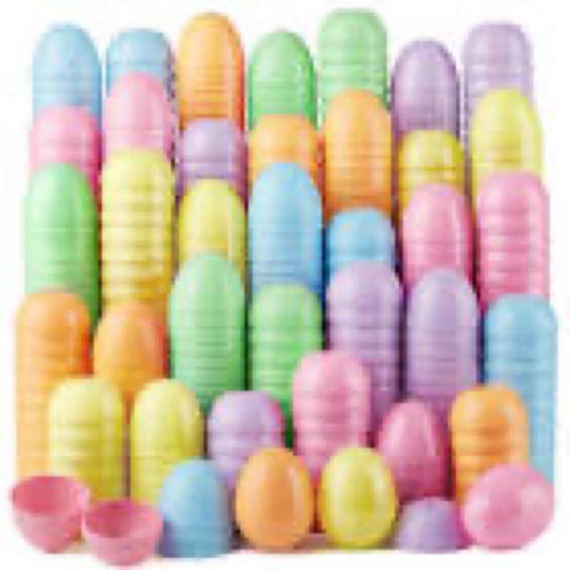 joyin 300 pcs 2.3" easter eggs, empty plastic eggs fillable colorful bright eggshell bulks for easte
