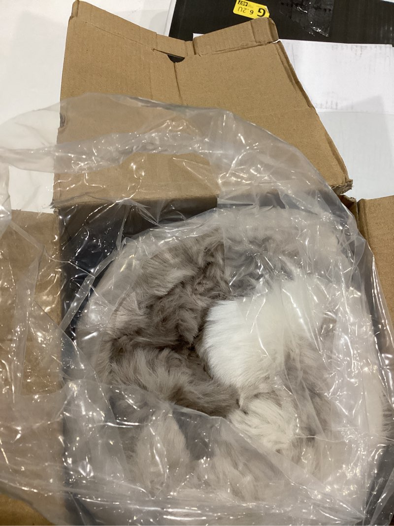 Condition photo showing As Is for EverGrace Ultra Soft Luxury Fluffy Faux Rabbit Fur Throw Blanket, Thick Warm Bubble Throw for Bed, Cozy Plush Reversible Blankets for Couch, Chair, Sofa, Light Grey, 50x60 Inches Marble Grey 50"x60"
