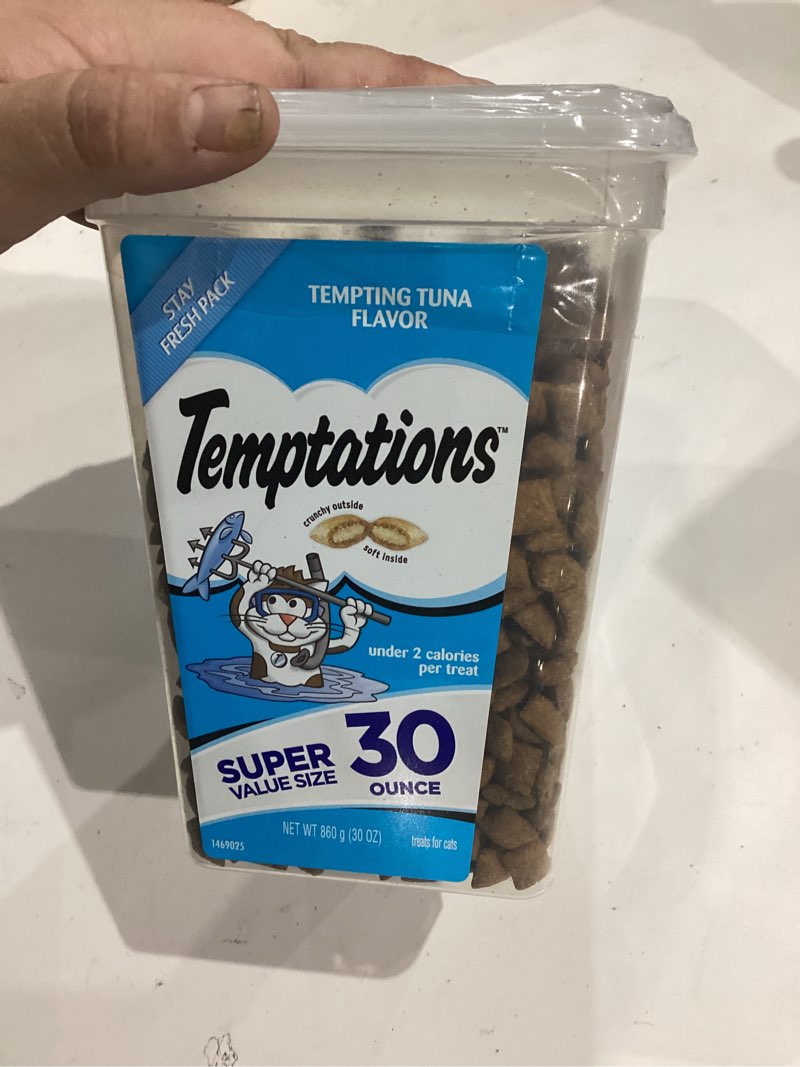 Condition photo showing item condition for Temptations Classic Tempting Tuna Flavor Crunchy And Soft Dry Cat Treats  3 Oz Pouch