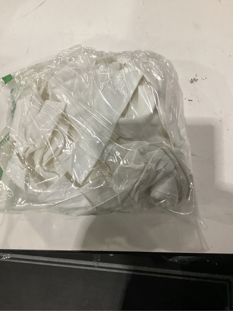 Condition photo showing Good Condition for 4 Pcs Ruffle Chair Cushions Cover 17.5''x17.5'' French Chair Pad Slipcover with Ties Ruffled Skirt Seat Cover Farmhouse Decor Covers Only, for Home Dining Kitchen Chairs Cushion Classic White