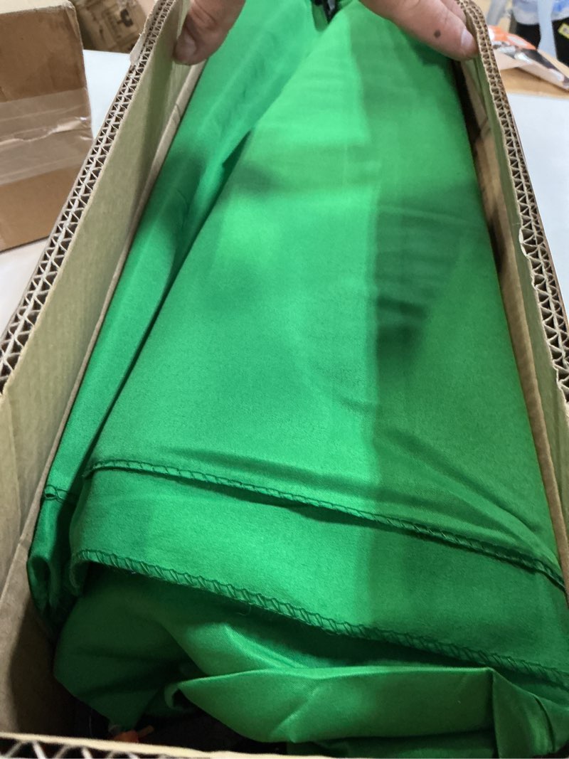 Condition photo showing Good Condition for green screen backdrop kit 10x8.5ft with tripod stand, chroma key background system for video shooting, live streaming, photo studio, content creation and virtual backgrounds 10*8.5ft