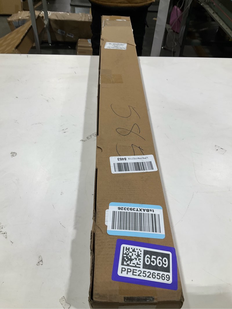 Condition photo showing As Is for Aluminum 6 ft–9 ft Ceiling Curtain Track Set with 3 Types of Hooks, Adjustable Ceiling/Wall Mount Room Divider Curtain Rail System, White 6-9ft (72-108in) White